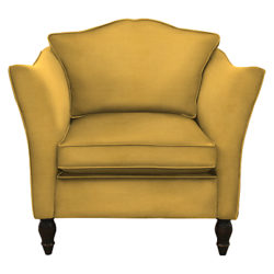 Duresta Vaughan Armchair, Umber Leg Canterbury Linen Mustard